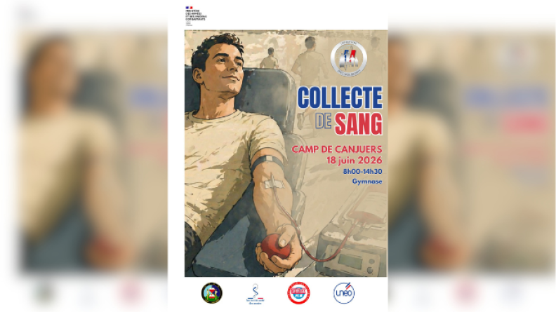 Affiche don du sang à Canjuers