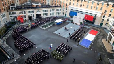 Cérémonie en l'honneur des morts au feu, à l'État-Major de la BSPP
